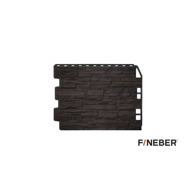Фасадная панель Fineber Дачный Скол 3D Темно-коричневый - качественное решение для отделки вашего дома
