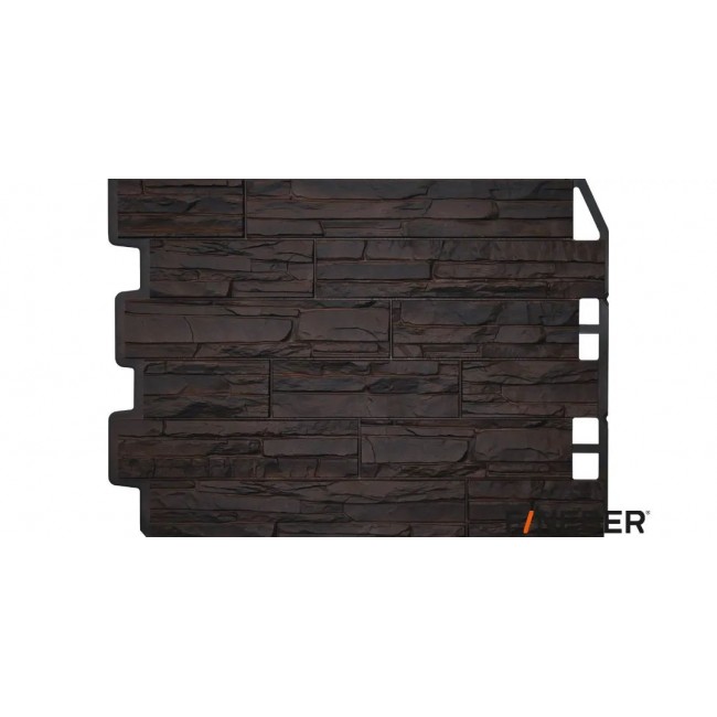 Фасадная панель Fineber Дачный Скол 3D Темно-коричневый - качественное решение для отделки вашего дома