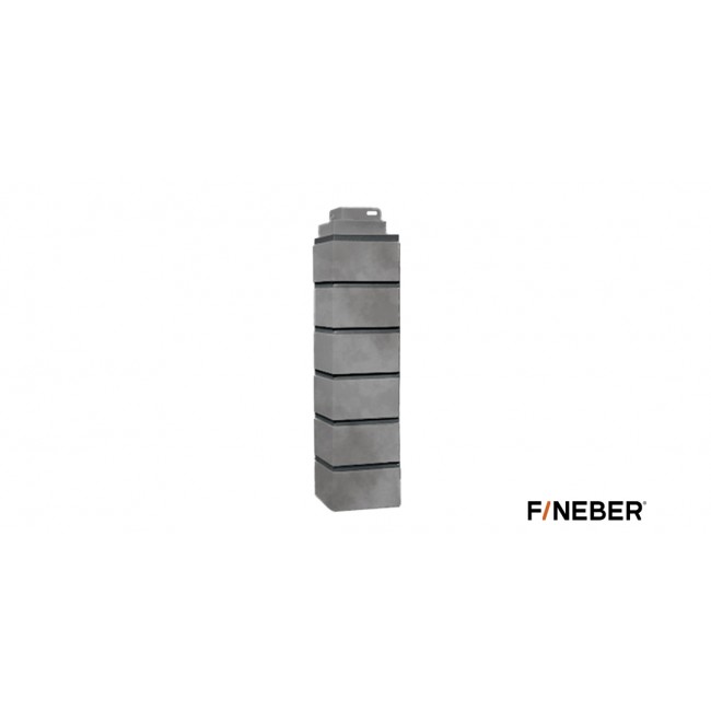 Наружный угол Fineber (Файнбир) Кирпич клинкерный 3D Бежево-серый