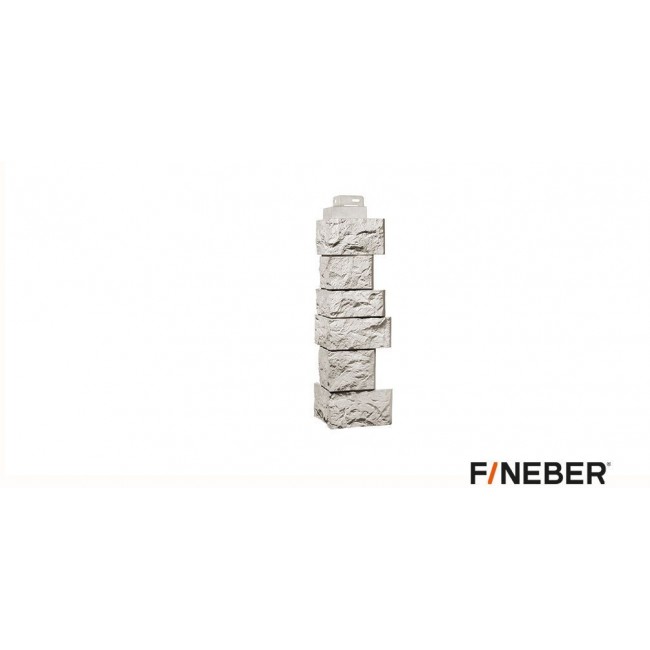 Наружный угол Fineber (Файнбир) Камень дикий Жемчужный