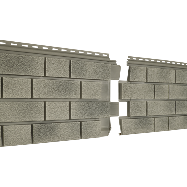 Фасадная панель Ю-пласт Стоун Хаус S-Lock Клинкер Балтик Холодный Цемент